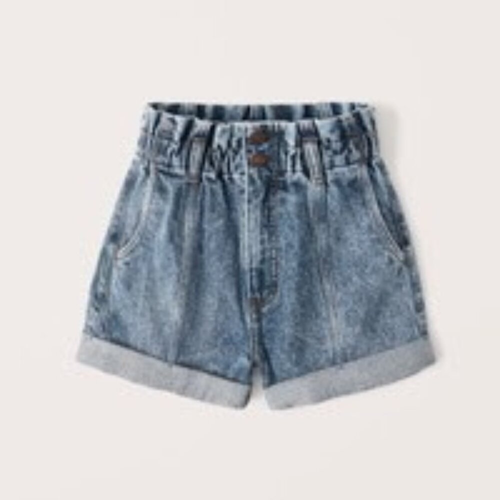 Abercrombie & Fitch 80s ultra high rise Paperbag denim short